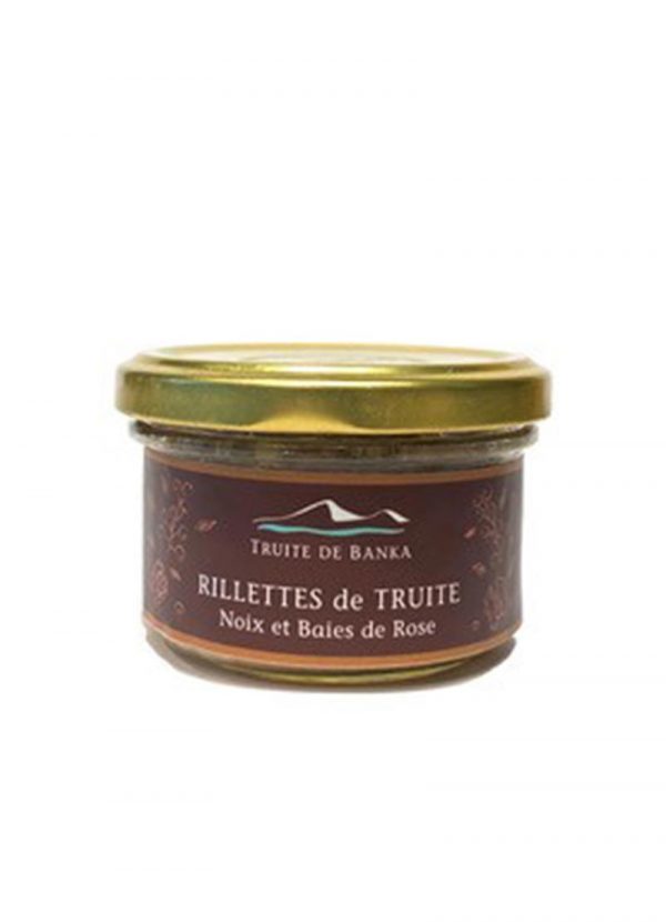 rillettes de truite noix et baies de roses