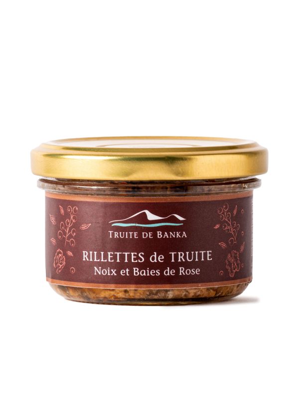 rillettes de truite noix et baies de roses